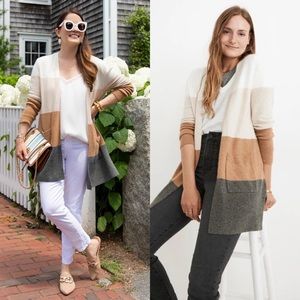 Madewell Kent Colorblock Cardigan Sweater Wool Alpaca Blend Size Large